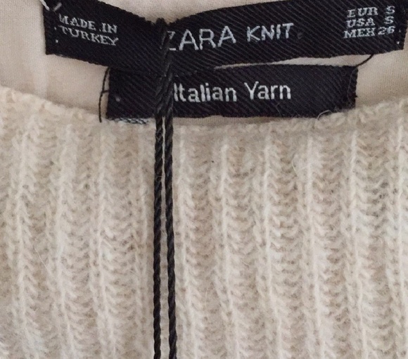 Zara knit Italian yard lined hi lo sweater size sm - Picture 5 of 5